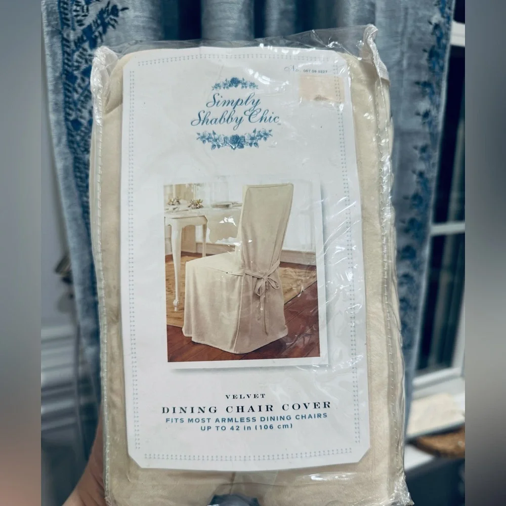 NIB / SIMPLY SHABBY CHIC VELVET SLIPCOVER CHAIR COVER RACHEL ASHWELL